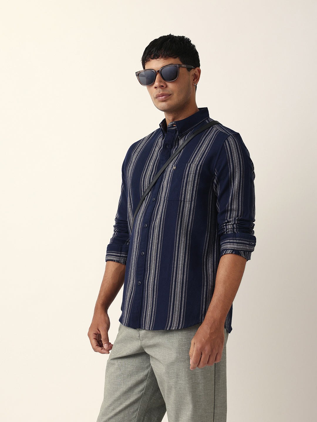 blue vertical woven stripe slim fit casual shirt blue vertical woven stripe slim fit casual shirt