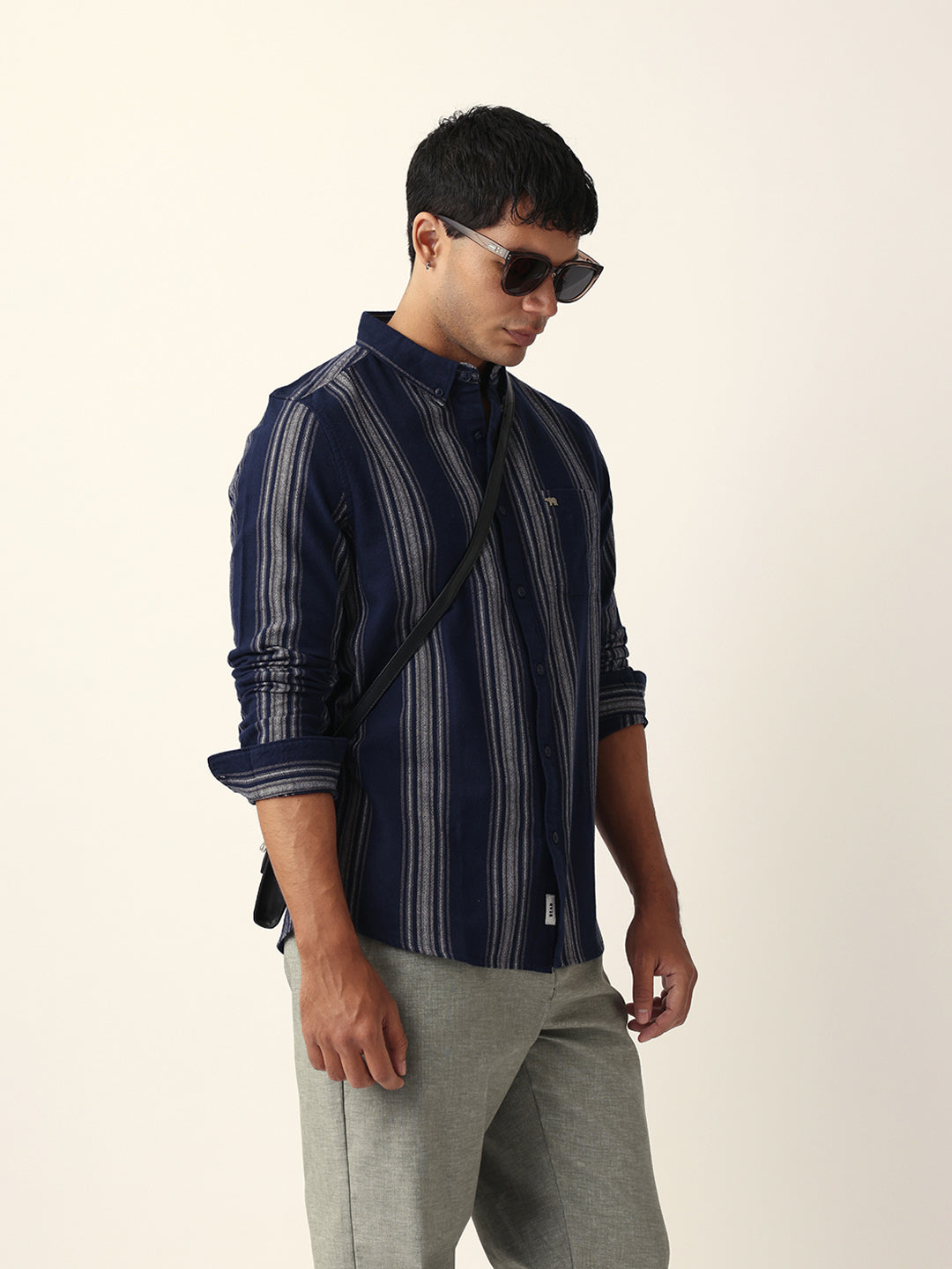 blue vertical woven stripe slim fit casual shirt blue vertical woven stripe slim fit casual shirt