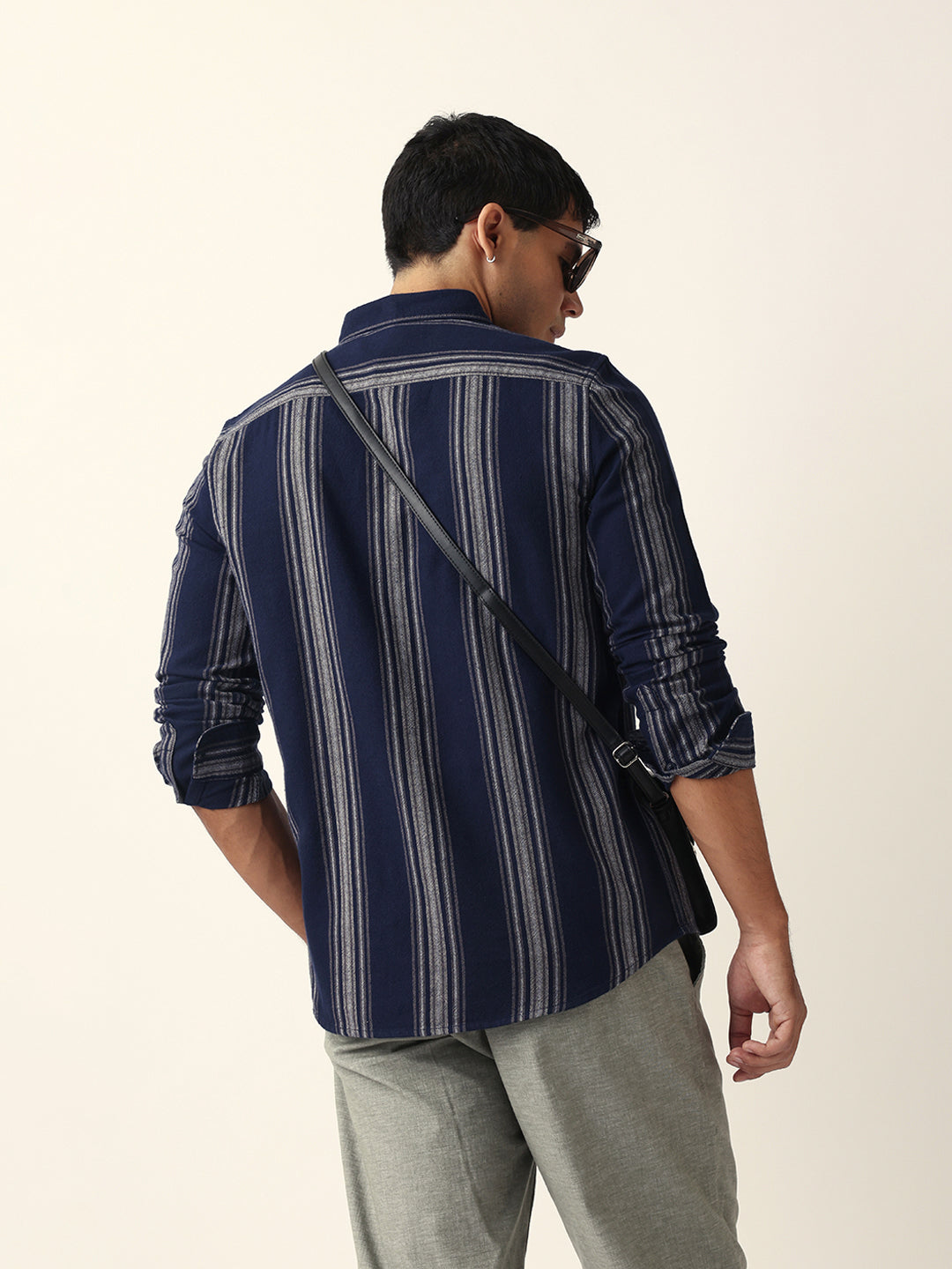 blue vertical woven stripe slim fit casual shirt blue vertical woven stripe slim fit casual shirt