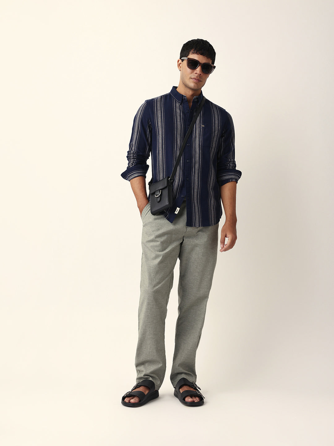 blue vertical woven stripe slim fit casual shirt blue vertical woven stripe slim fit casual shirt