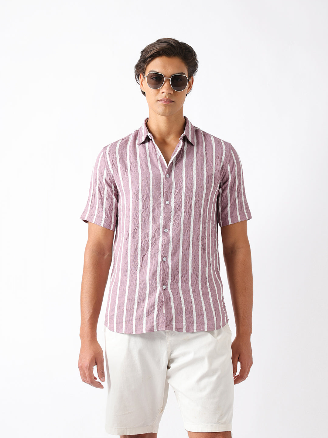 pink vertical stripe regular fit casual shirt pink vertical stripe regular fit casual shirt