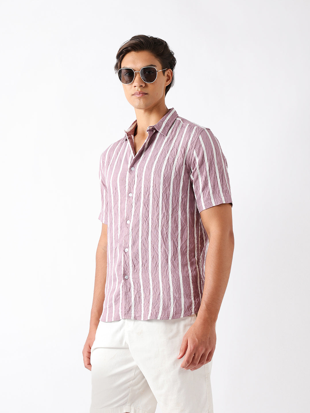 pink vertical stripe regular fit casual shirt pink vertical stripe regular fit casual shirt