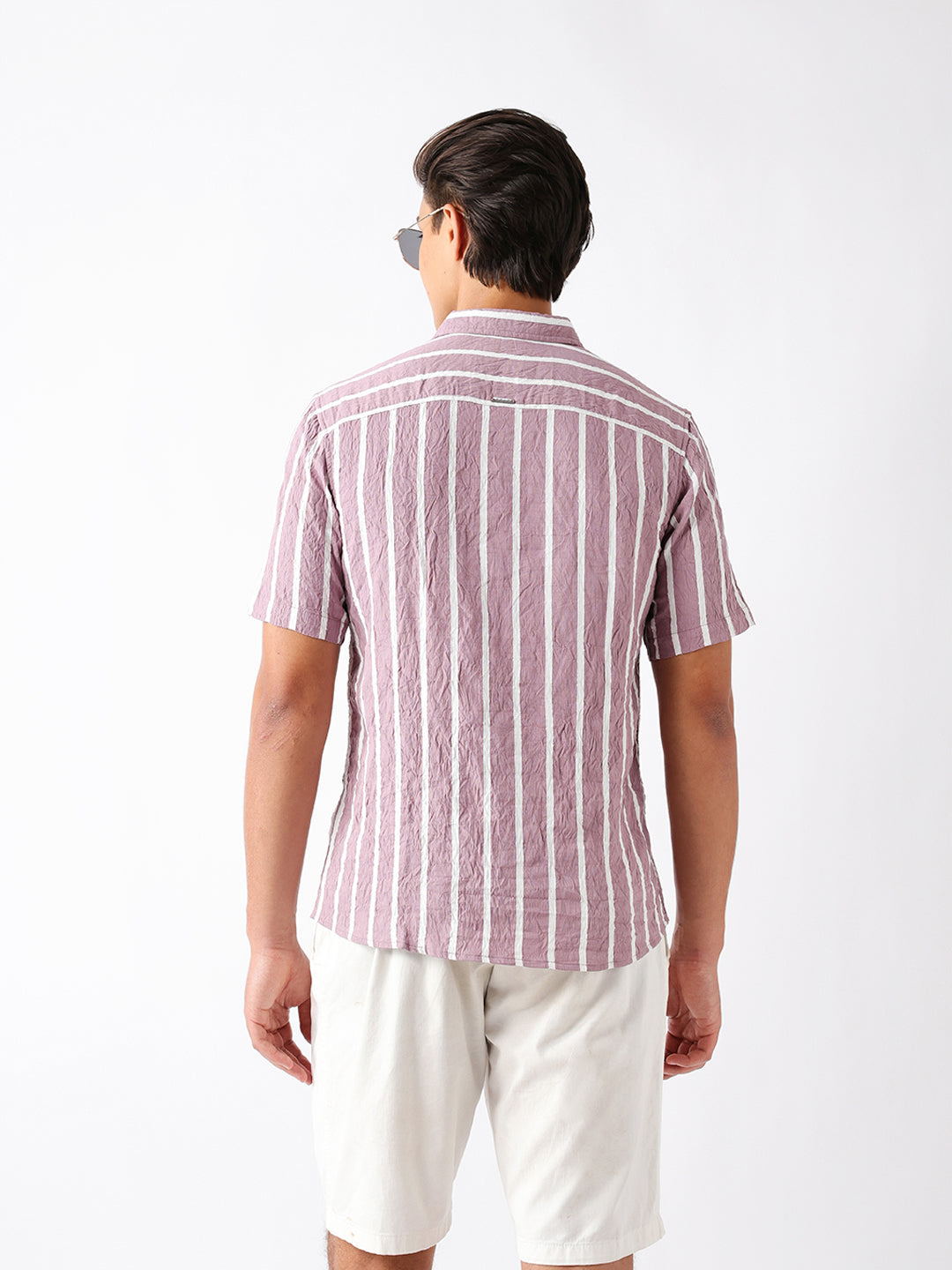 pink vertical stripe regular fit casual shirt pink vertical stripe regular fit casual shirt