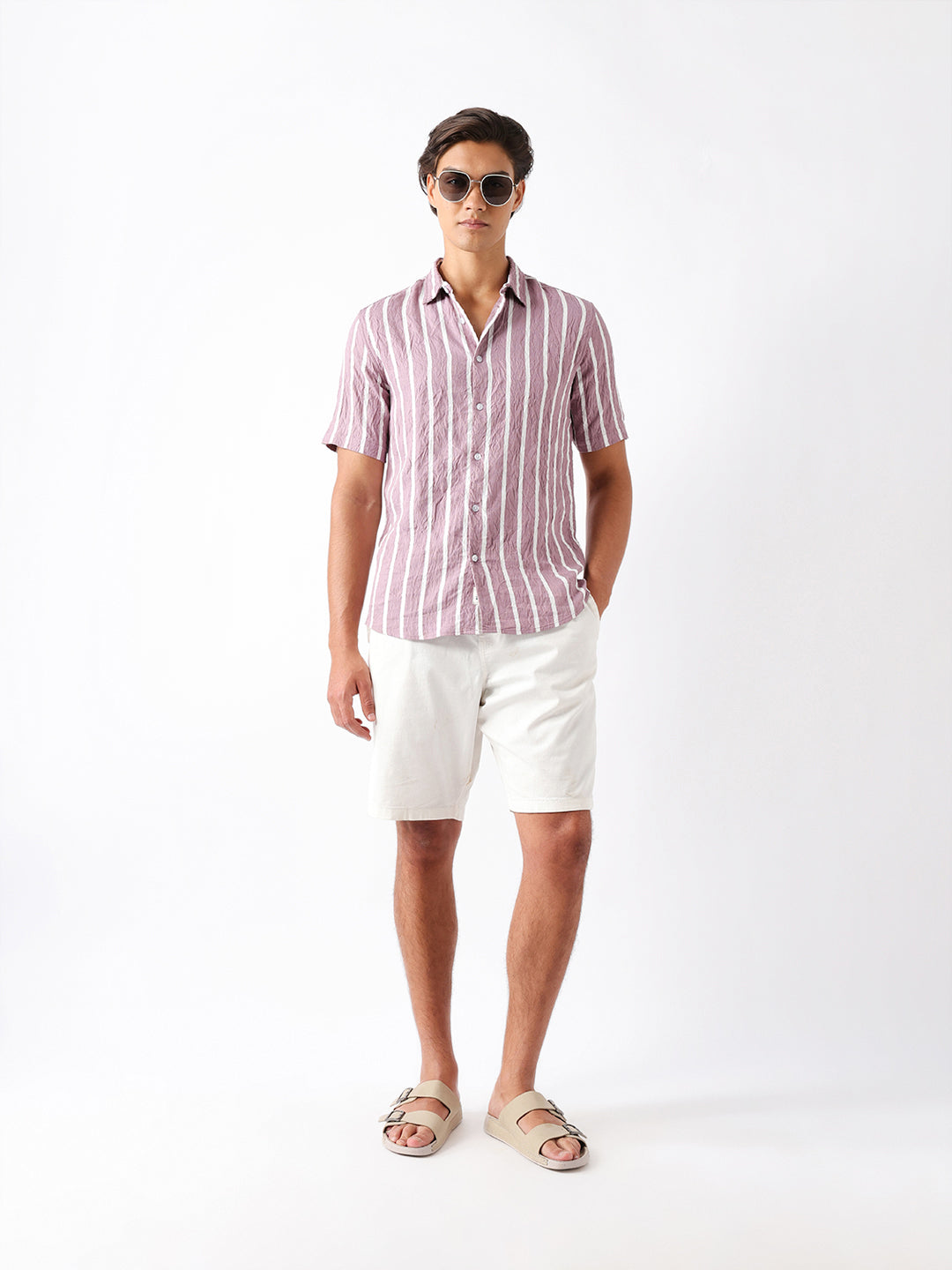 pink vertical stripe regular fit casual shirt pink vertical stripe regular fit casual shirt