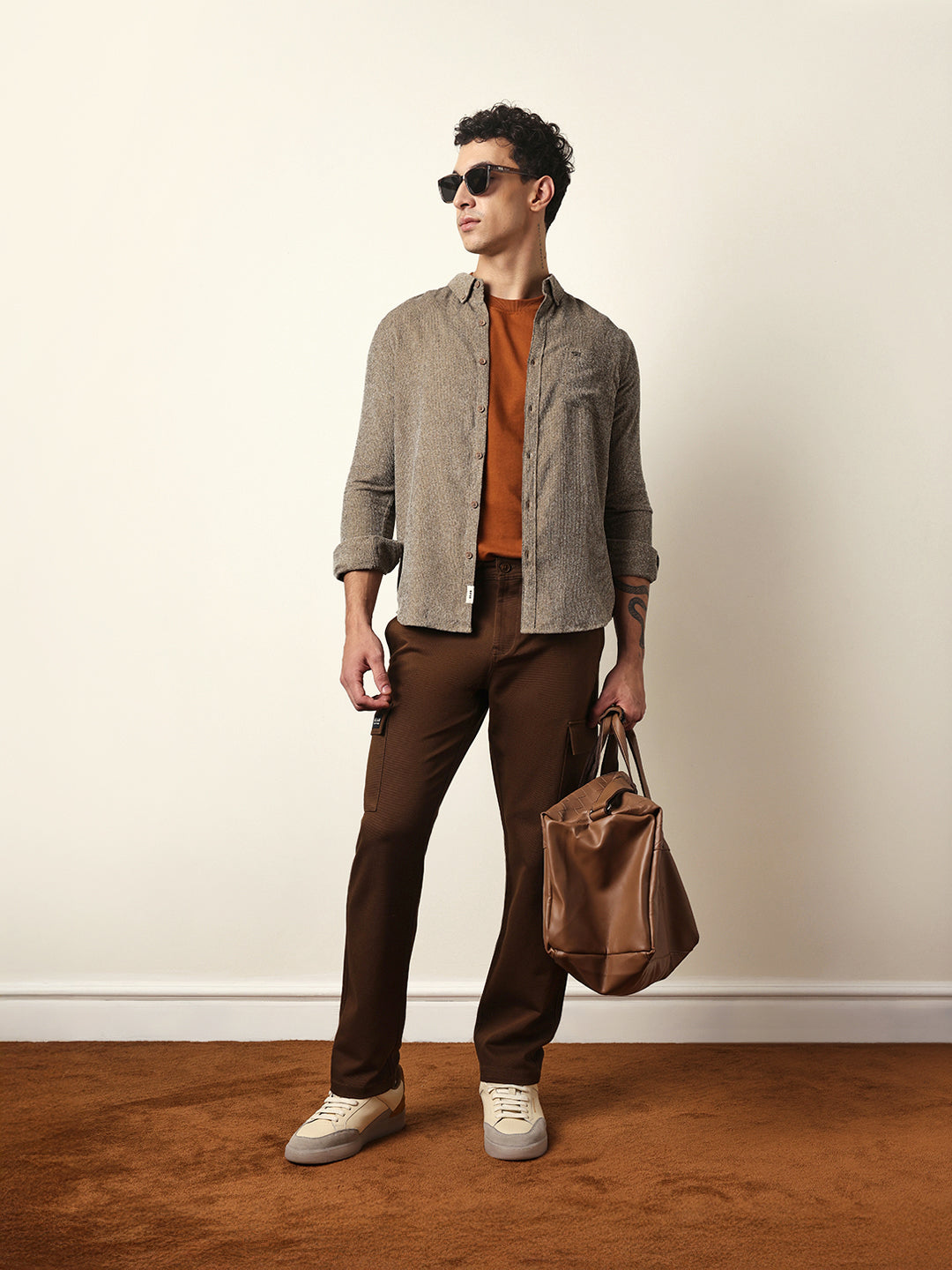 brown textured woven striped slim fit casual shirt brown textured woven striped slim fit casual shirt