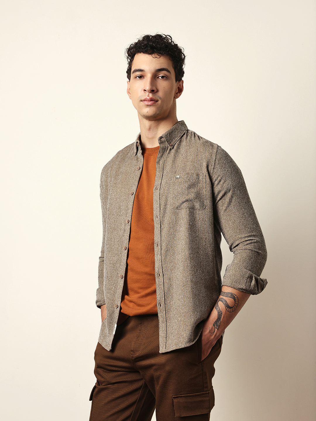 brown textured woven striped slim fit casual shirt brown textured woven striped slim fit casual shirt