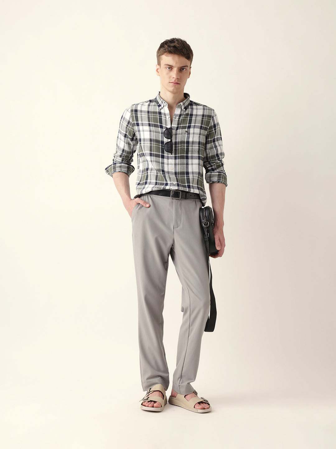 multicolor woven tartan checked slim fit casual shirt multicolor woven tartan checked slim fit casual shirt