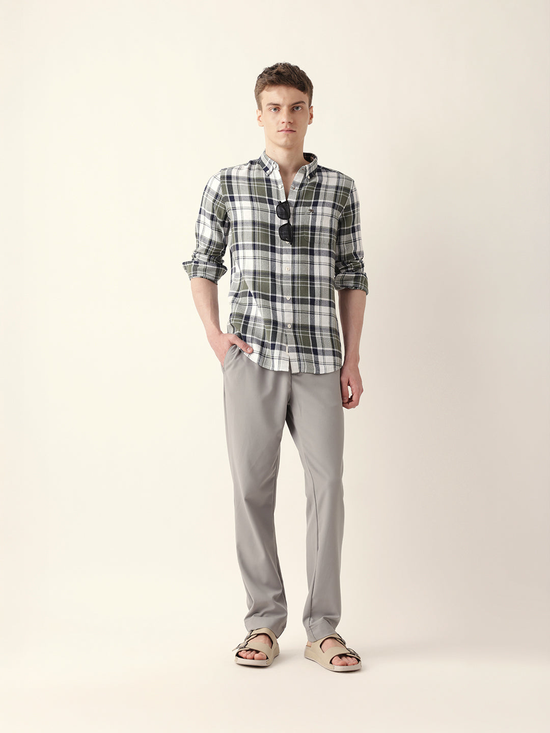 multicolor woven tartan checked slim fit casual shirt multicolor woven tartan checked slim fit casual shirt