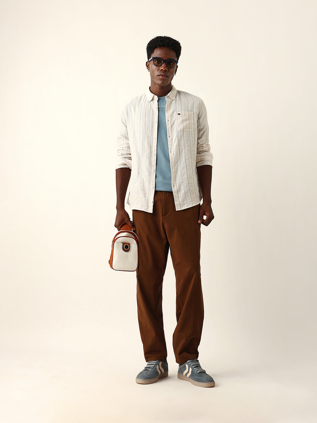cream woven vertical striped slim fit casual shirt cream woven vertical striped slim fit casual shirt