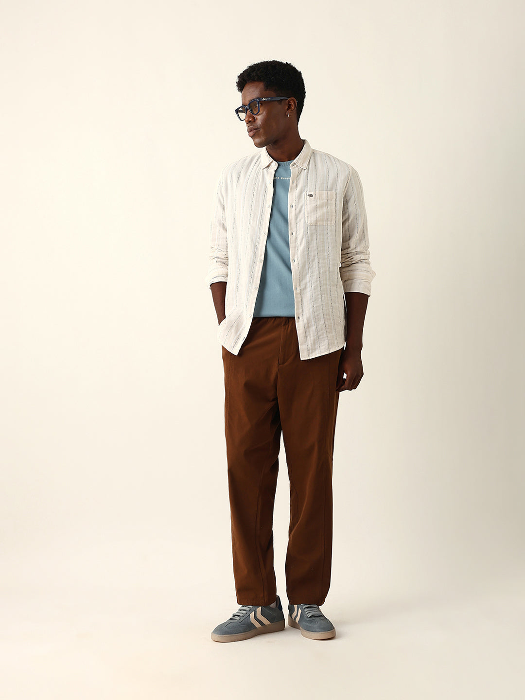 cream woven vertical striped slim fit casual shirt cream woven vertical striped slim fit casual shirt
