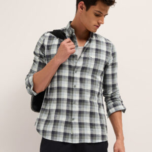 multicolor slim fit woven check casual shirt