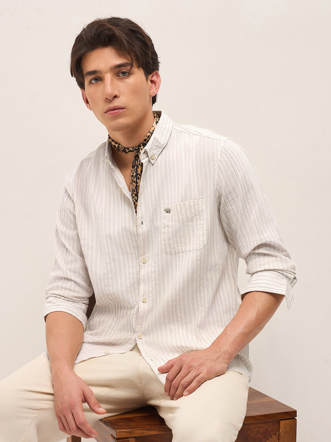 pink slim fit casual shirt with woven vertical textured stripes pink slim fit casual shirt with woven vertical textured stripes