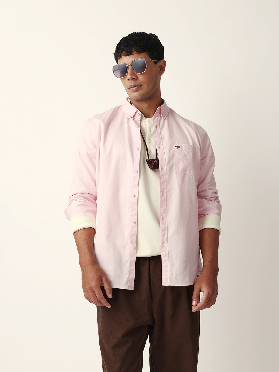 pink solid slim fit casual shirt with button down collar pink solid slim fit casual shirt with button down collar
