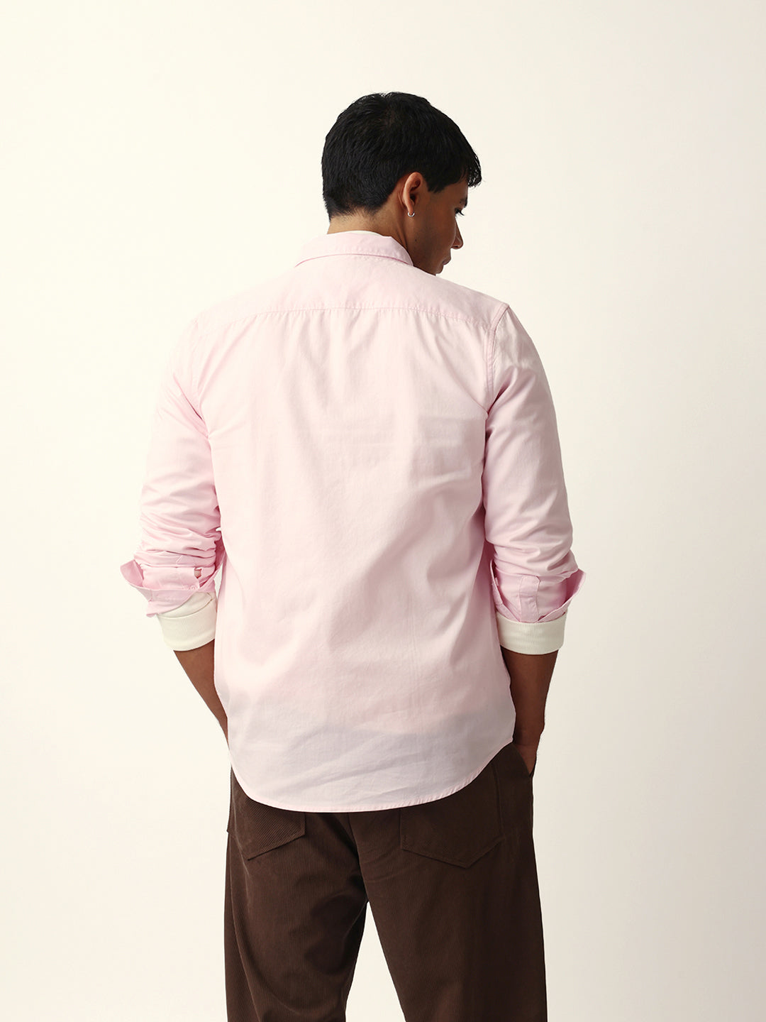 pink solid slim fit casual shirt with button down collar pink solid slim fit casual shirt with button down collar