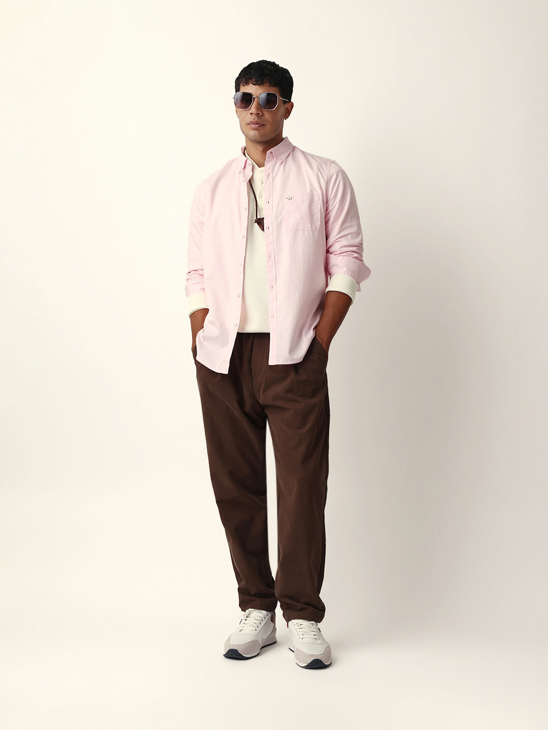 pink solid slim fit casual shirt with button down collar pink solid slim fit casual shirt with button down collar
