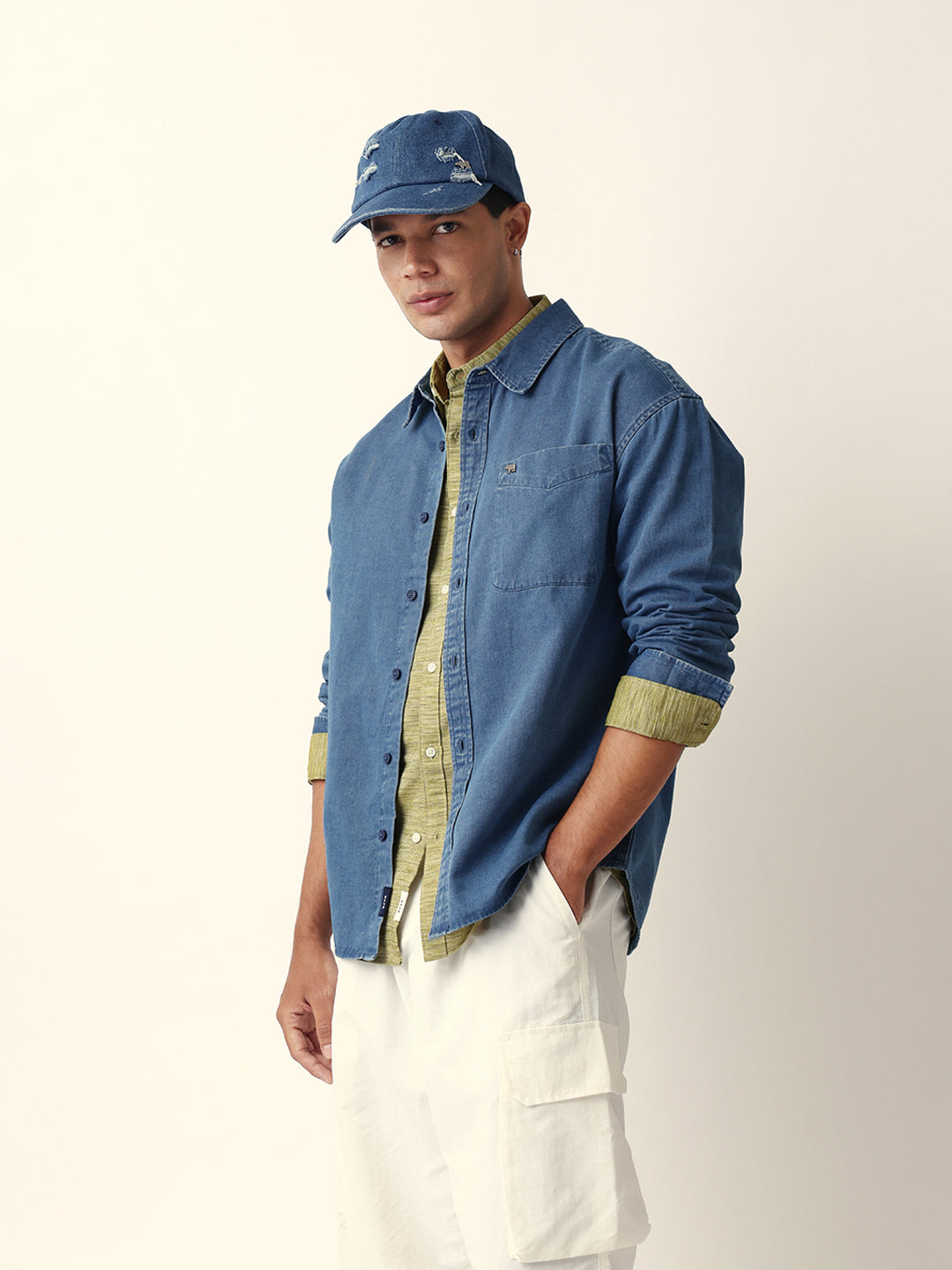 blue solid denim relaxed fit overshirt blue solid denim relaxed fit overshirt