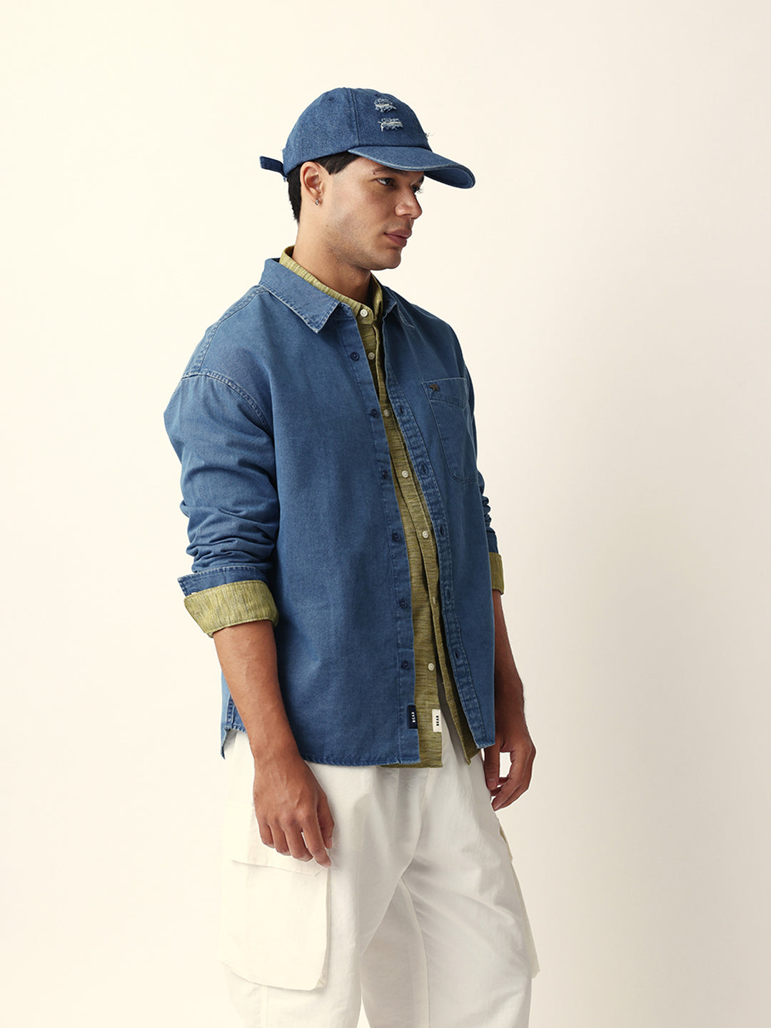 blue solid denim relaxed fit overshirt blue solid denim relaxed fit overshirt