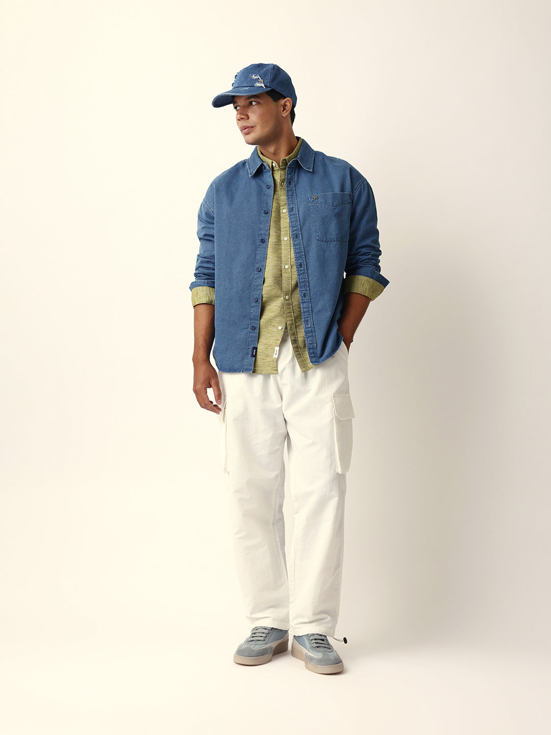 blue solid denim relaxed fit overshirt blue solid denim relaxed fit overshirt