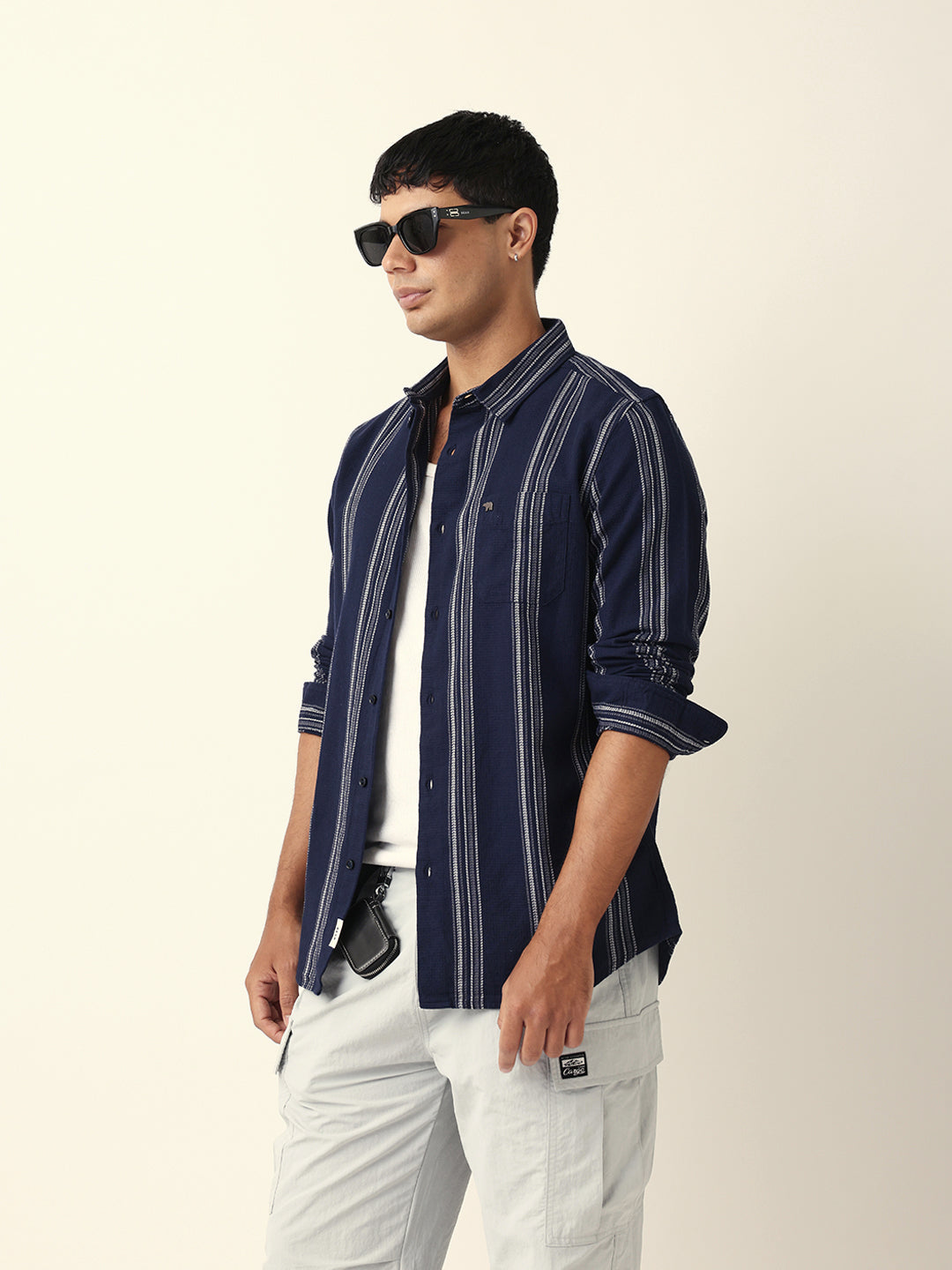blue vertical woven stripe slim fit casual shirt blue vertical woven stripe slim fit casual shirt