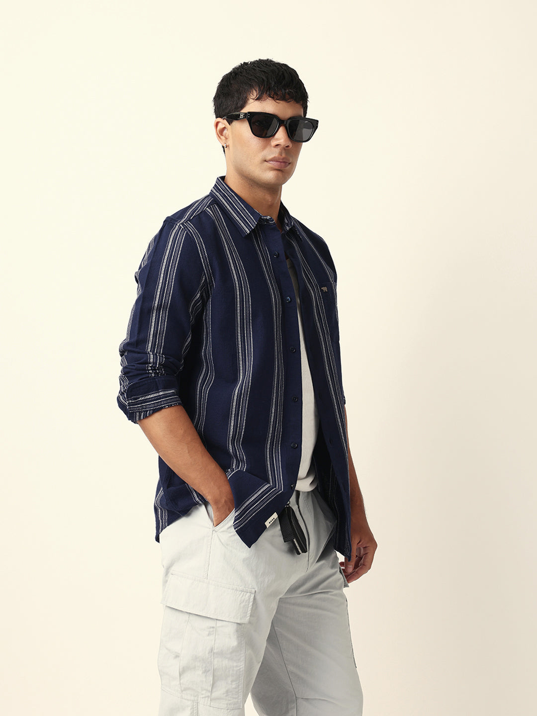 blue vertical woven stripe slim fit casual shirt blue vertical woven stripe slim fit casual shirt