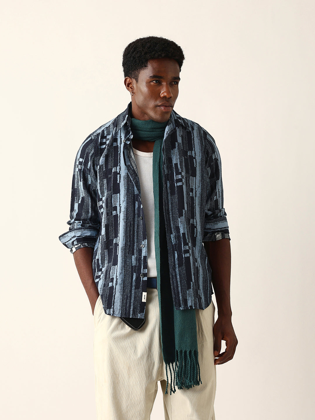 blue abstract textured printed regular fit casual shirt blue abstract textured printed regular fit casual shirt