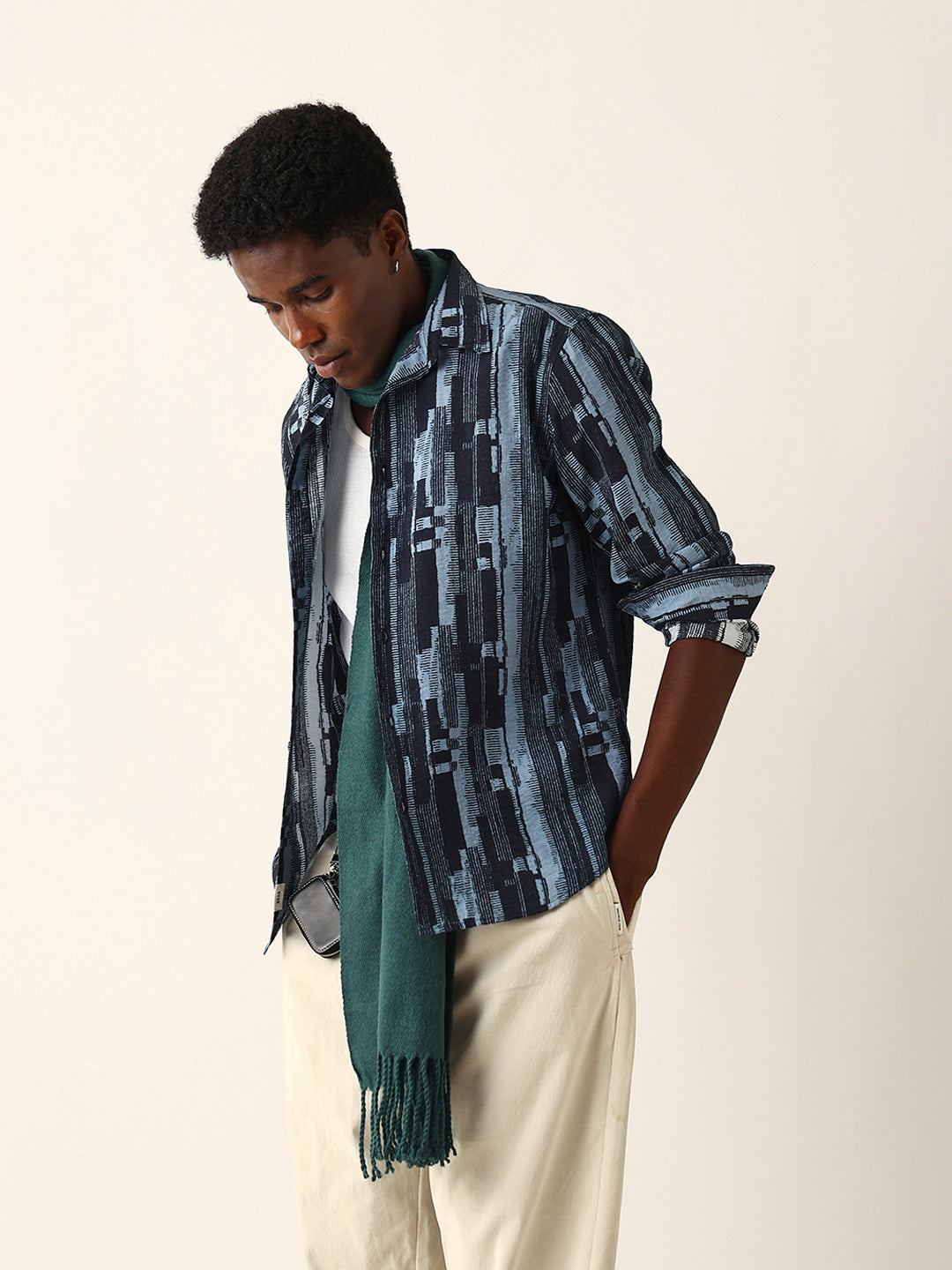 blue abstract textured printed regular fit casual shirt blue abstract textured printed regular fit casual shirt
