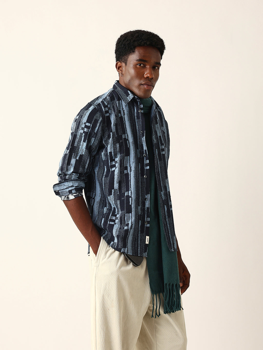 blue abstract textured printed regular fit casual shirt blue abstract textured printed regular fit casual shirt