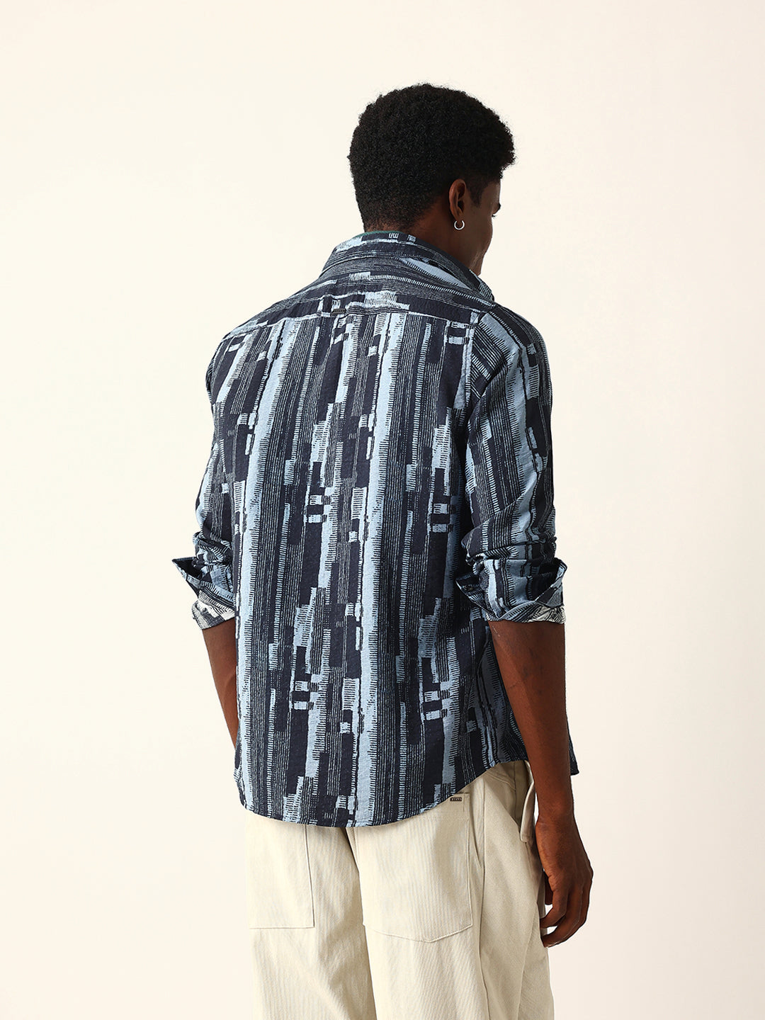 blue abstract textured printed regular fit casual shirt blue abstract textured printed regular fit casual shirt
