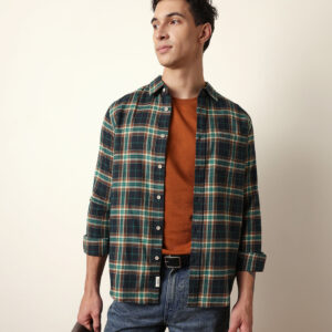 multicolor flannel checked regular fit casual shirt