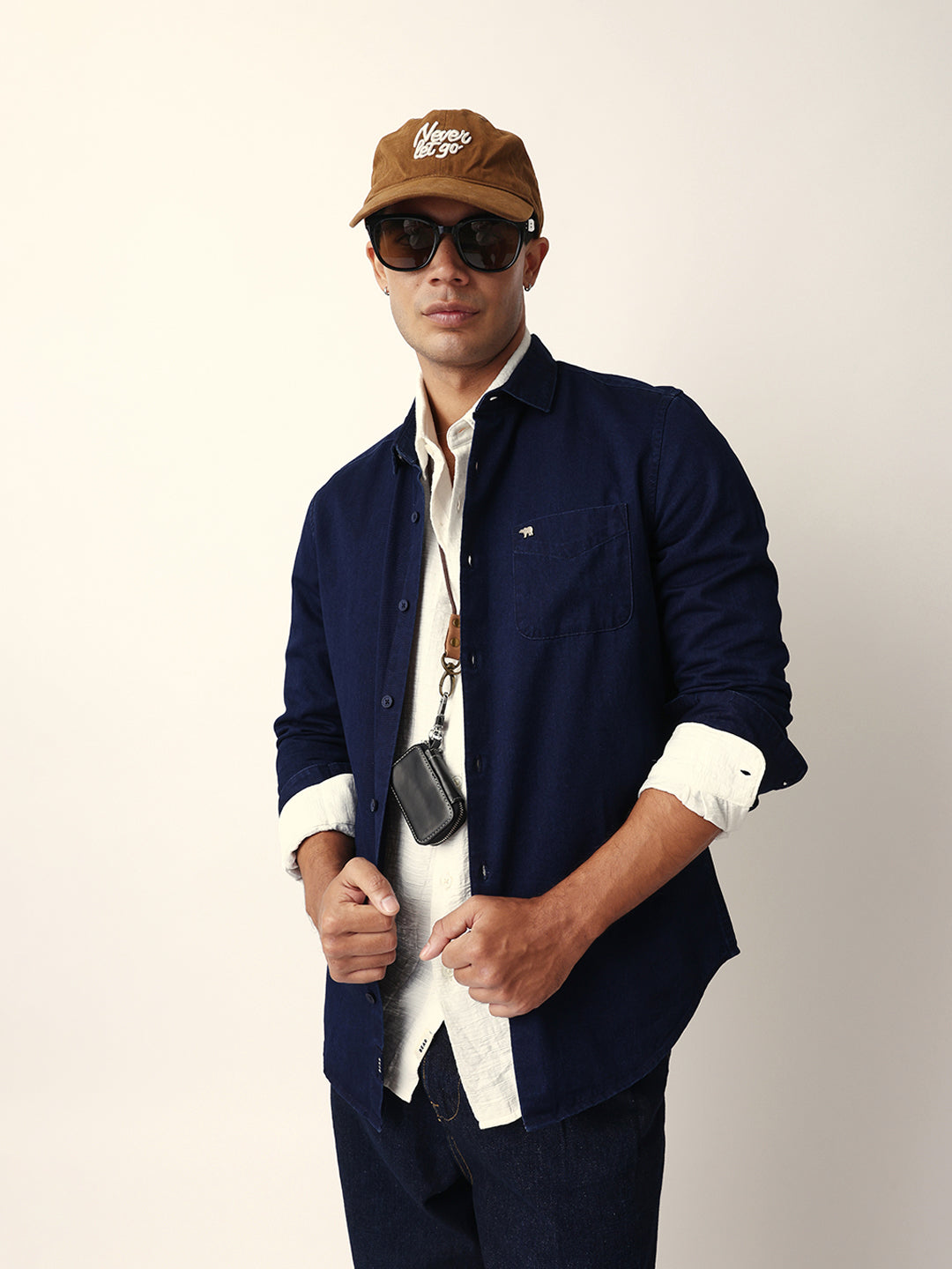 dark blue denim slim fit casual shirt dark blue denim slim fit casual shirt