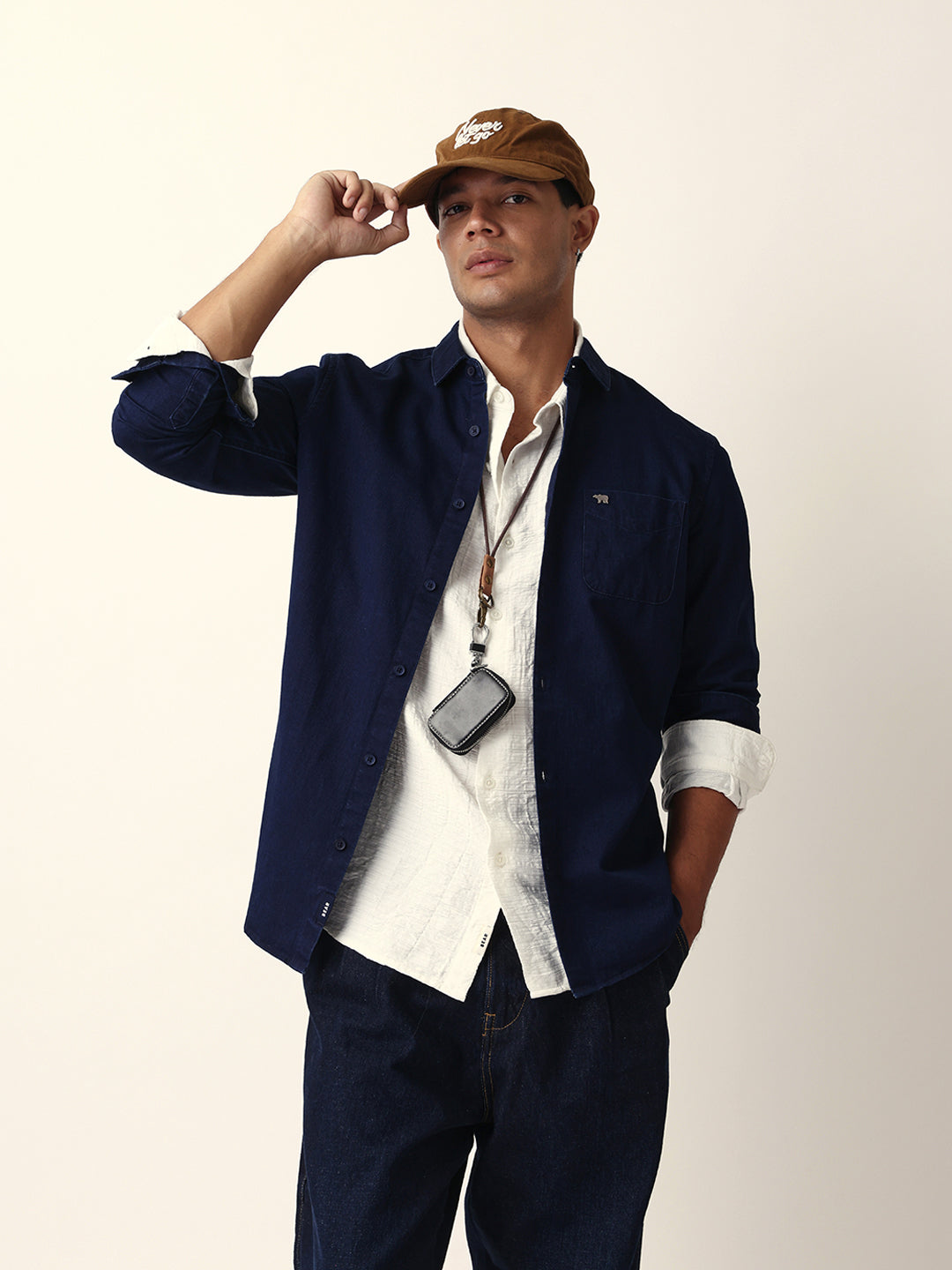 dark blue denim slim fit casual shirt dark blue denim slim fit casual shirt