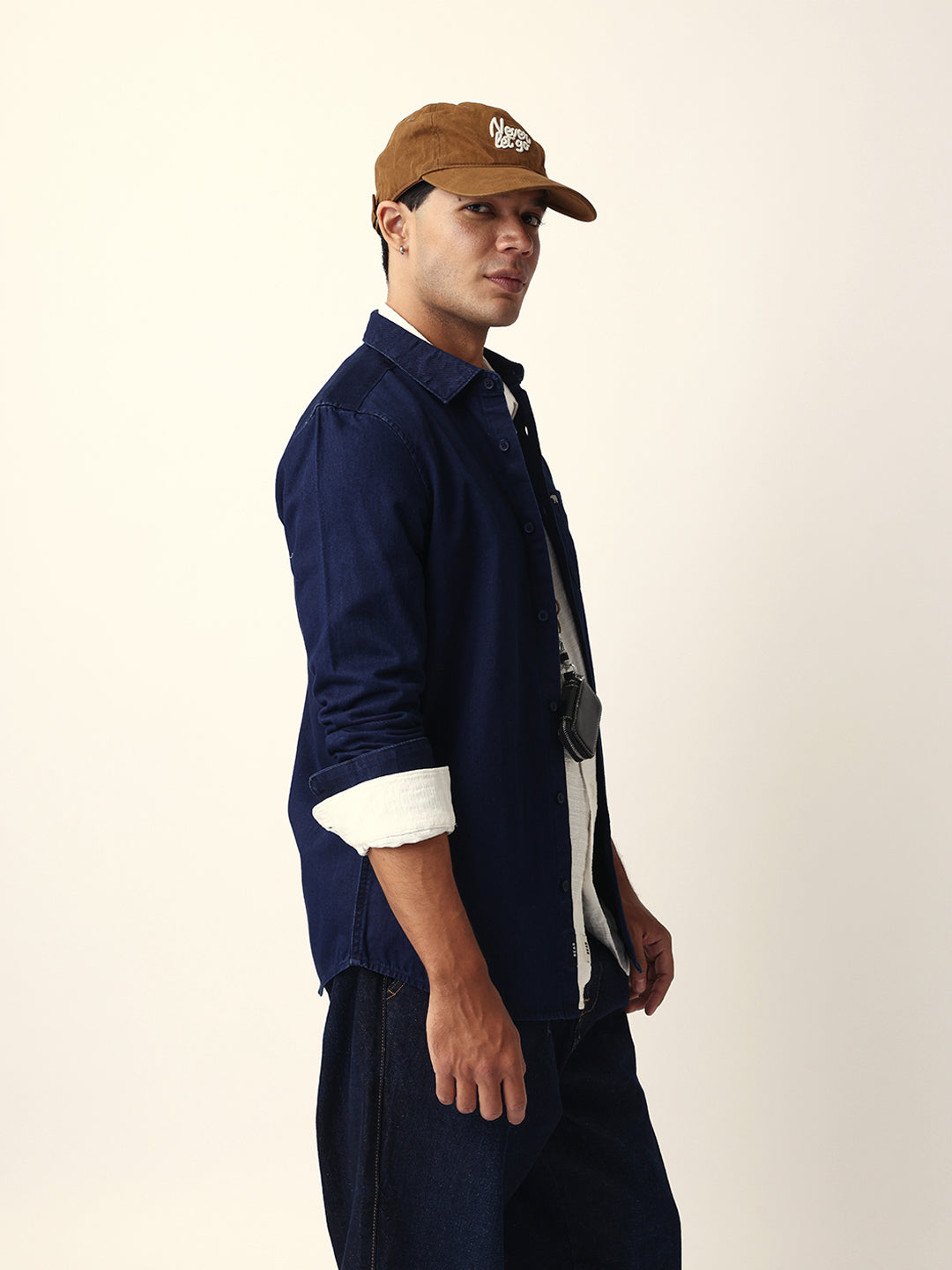 dark blue denim slim fit casual shirt dark blue denim slim fit casual shirt
