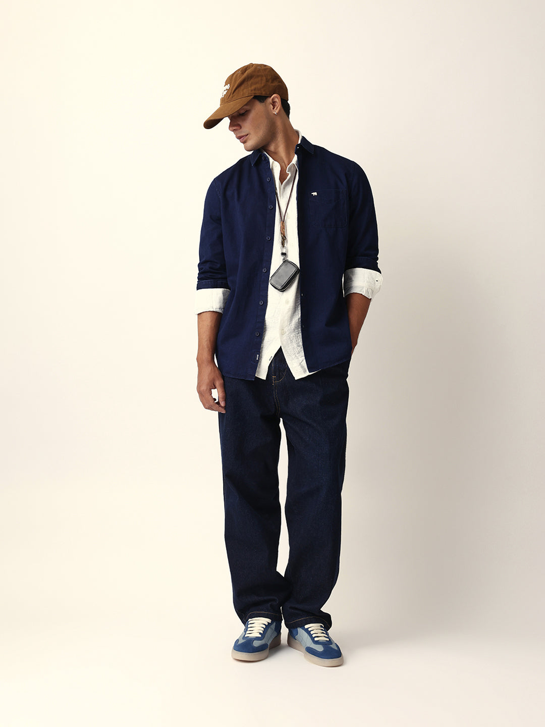 dark blue denim slim fit casual shirt dark blue denim slim fit casual shirt