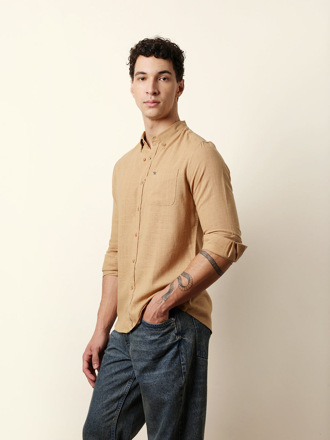 mustard slub textured woven slim fit casual shirt mustard slub textured woven slim fit casual shirt