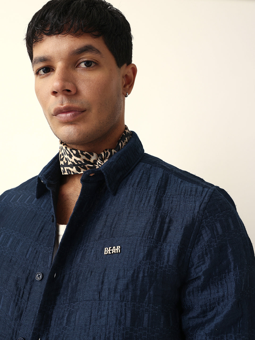 blue textured woven self design slim fit casual shirt blue textured woven self design slim fit casual shirt