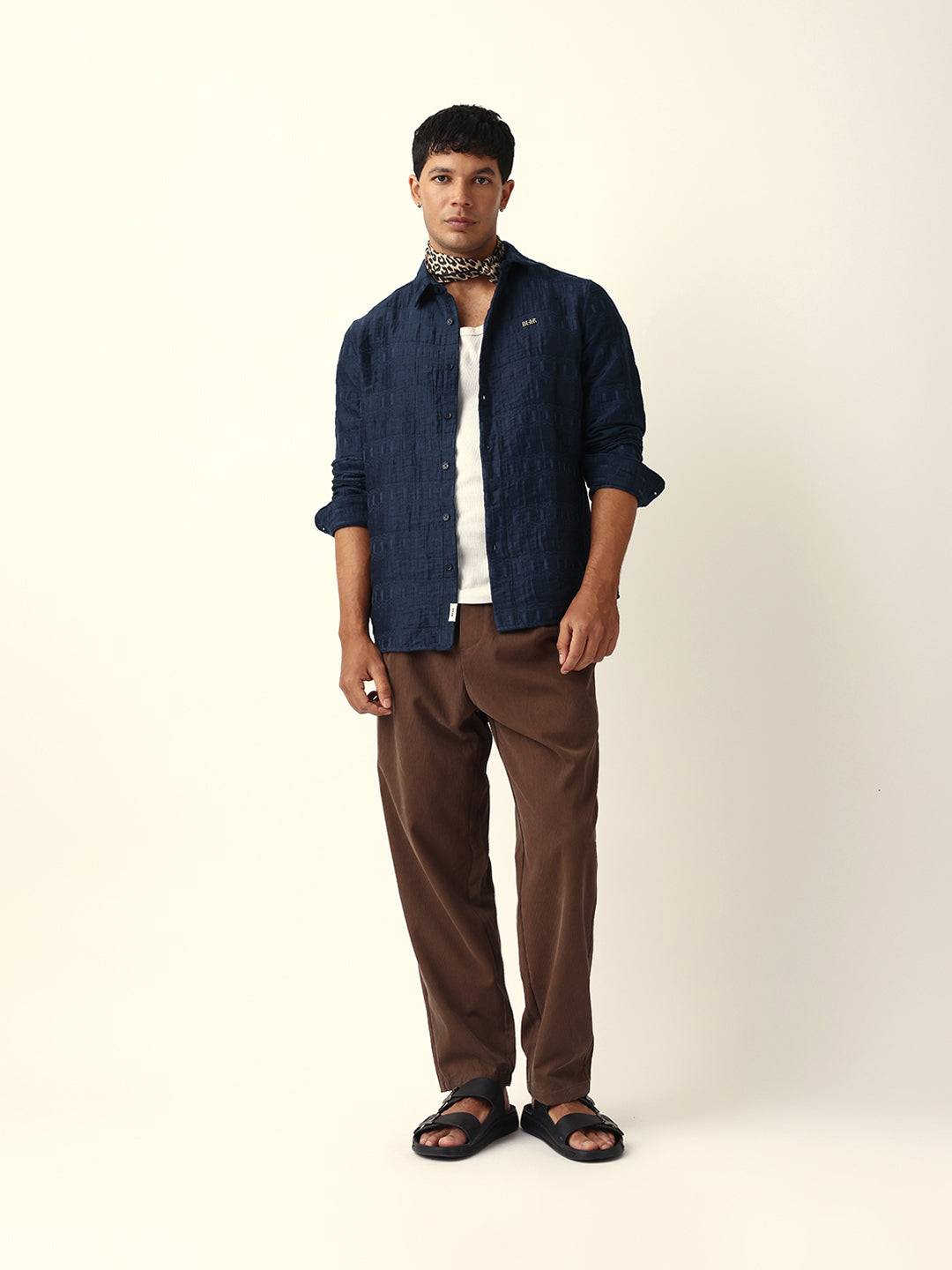 blue textured woven self design slim fit casual shirt blue textured woven self design slim fit casual shirt