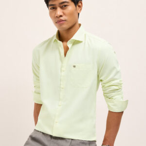 light green solid tailored fit formal shirt