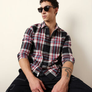 multicolor regular fit woven check flannel casual shirt