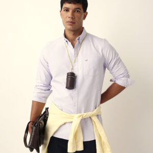 purple slim fit casual solid shirt