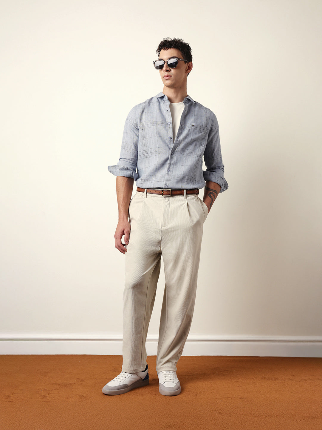 blue woven checked slim fit casual shirt blue woven checked slim fit casual shirt