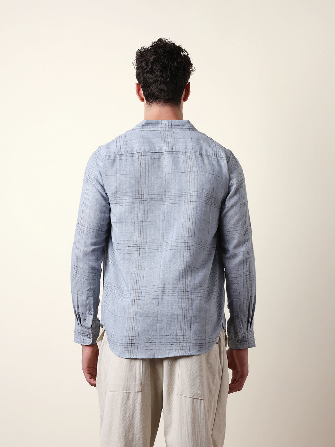 blue woven checked slim fit casual shirt blue woven checked slim fit casual shirt