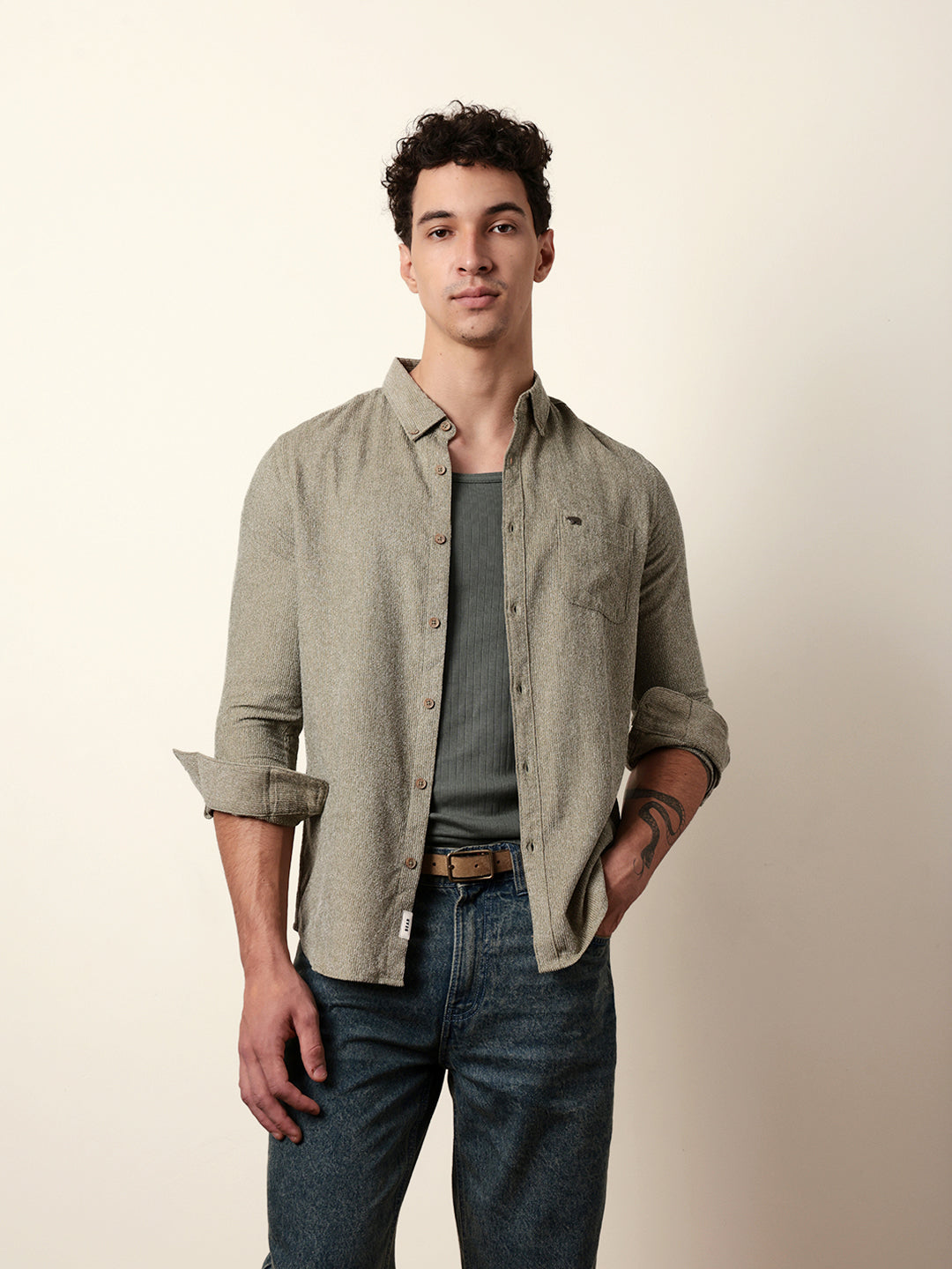 olive textured woven striped slim fit casual shirt olive textured woven striped slim fit casual shirt