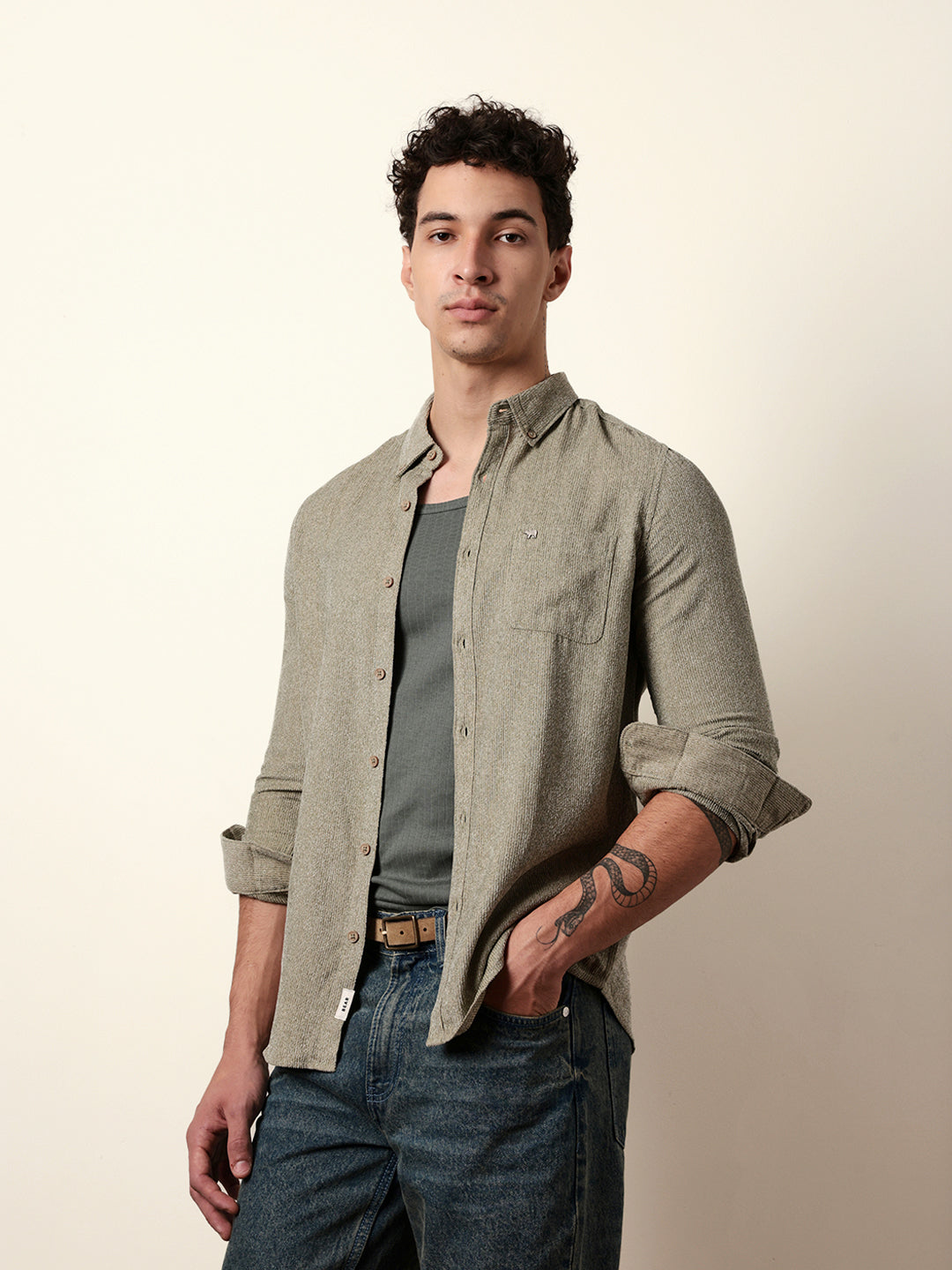 olive textured woven striped slim fit casual shirt olive textured woven striped slim fit casual shirt