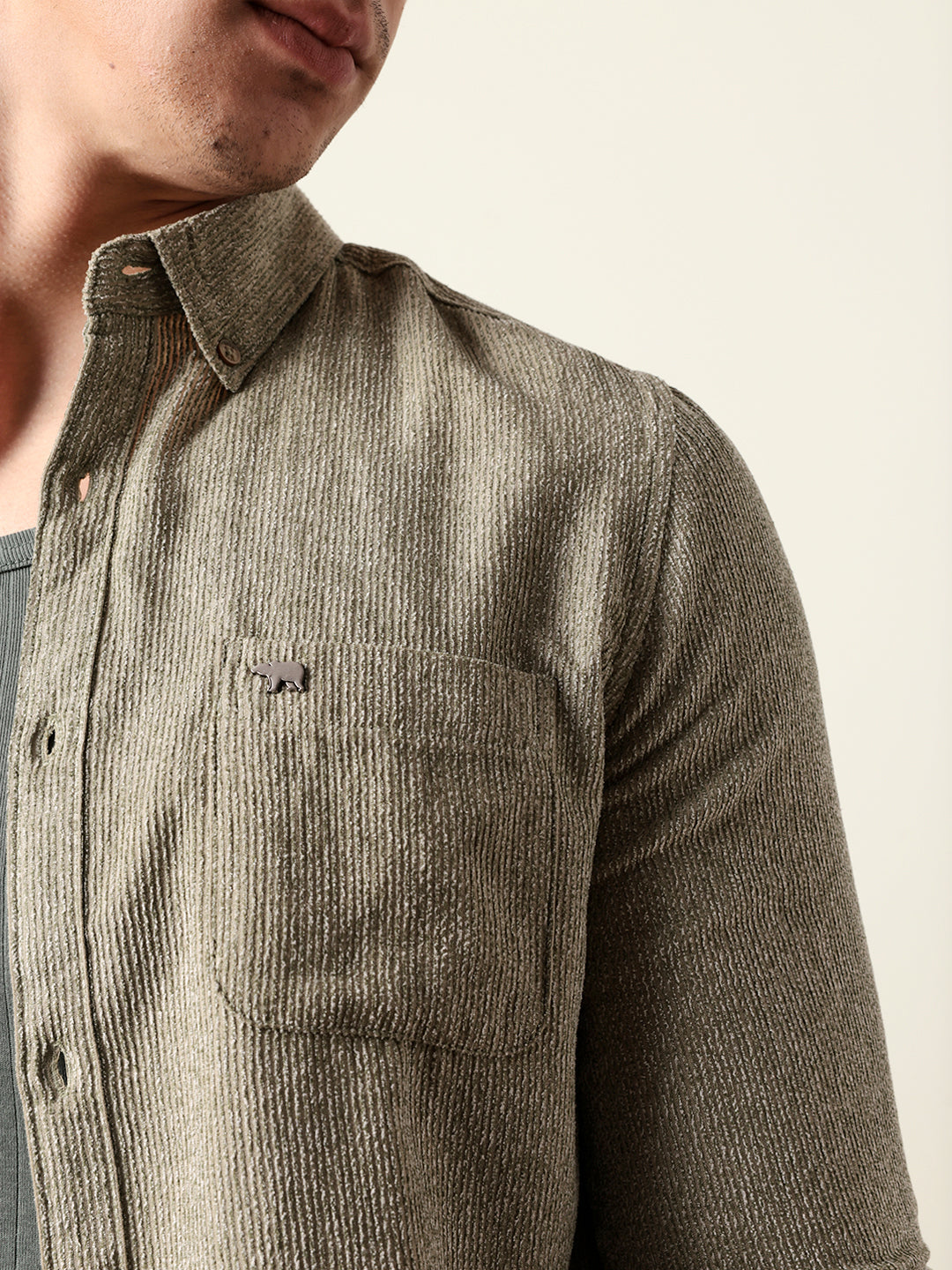 olive textured woven striped slim fit casual shirt olive textured woven striped slim fit casual shirt