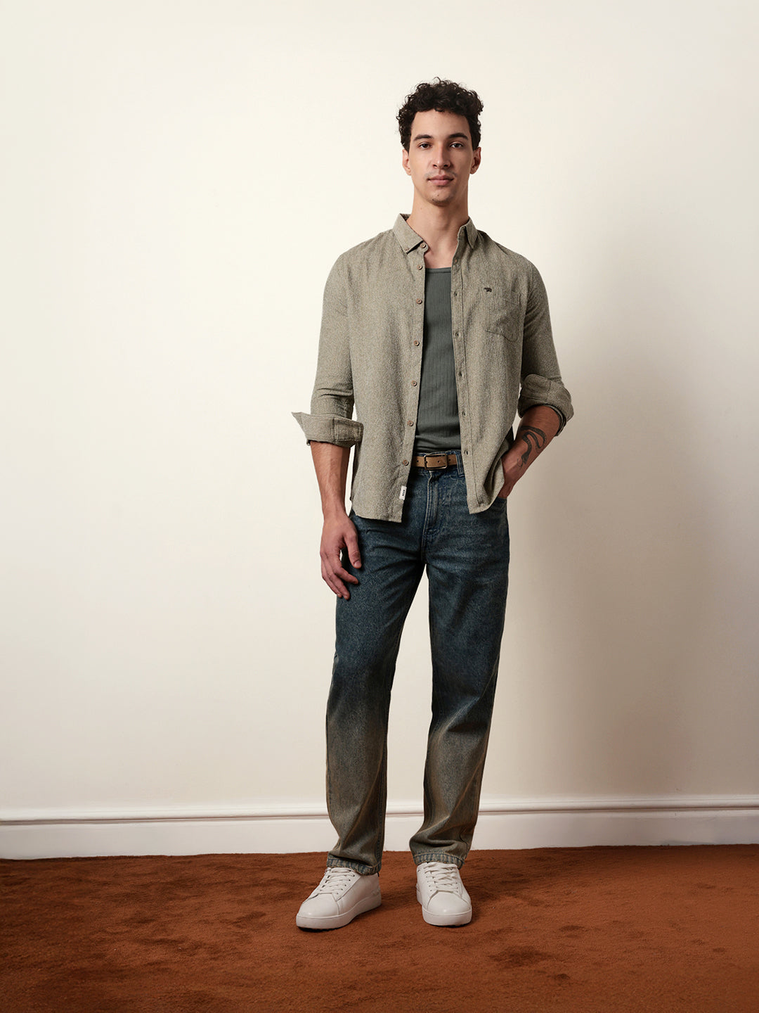 olive textured woven striped slim fit casual shirt olive textured woven striped slim fit casual shirt