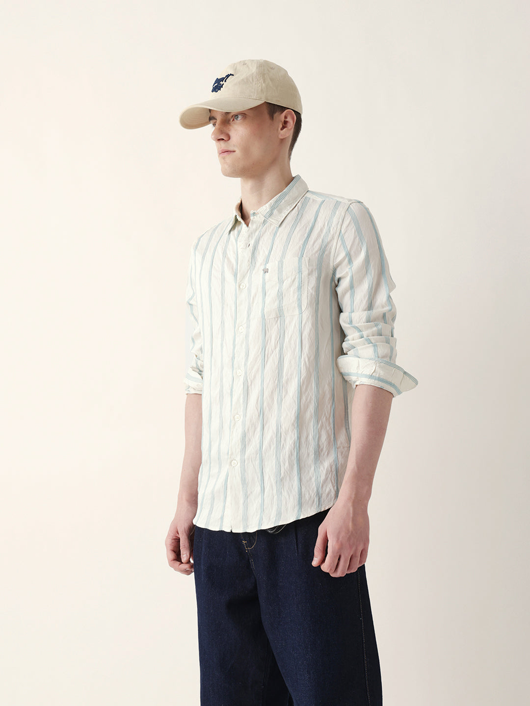 teal & cream seersucker vertical pinstripe slim fit casual shirt teal & cream seersucker vertical pinstripe slim fit casual shirt