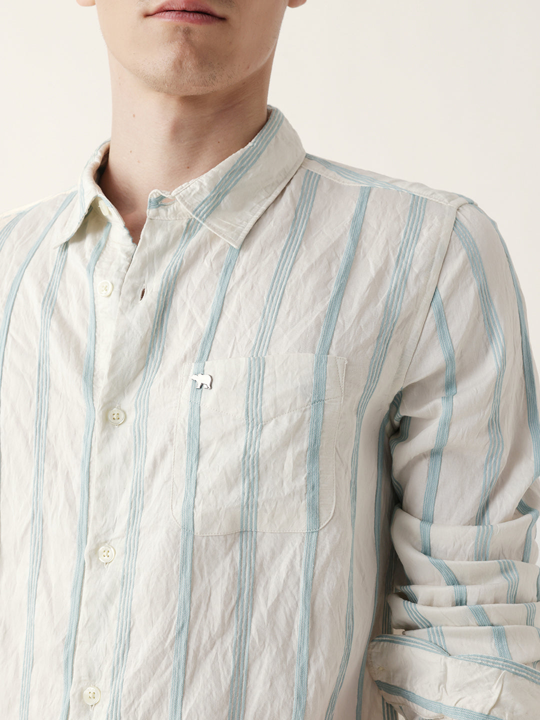 teal & cream seersucker vertical pinstripe slim fit casual shirt teal & cream seersucker vertical pinstripe slim fit casual shirt
