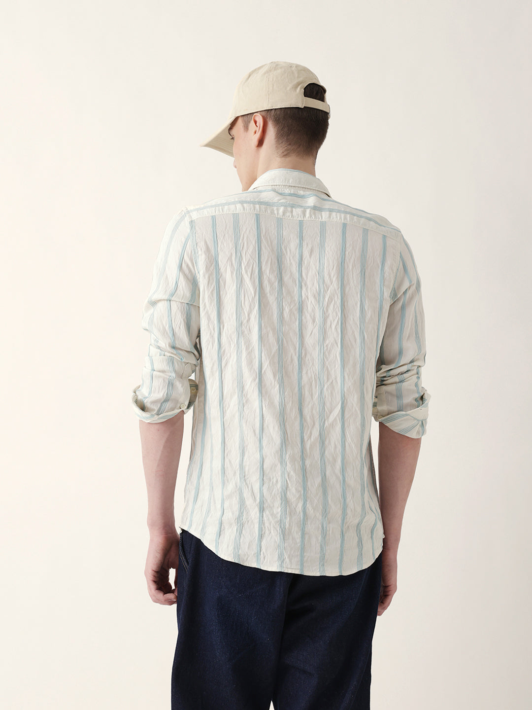 teal & cream seersucker vertical pinstripe slim fit casual shirt teal & cream seersucker vertical pinstripe slim fit casual shirt