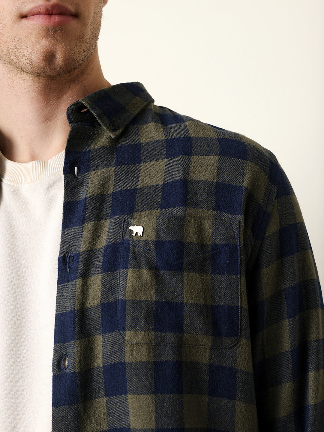olive & navy blue buffalo check flannel slim fit casual shirt olive & navy blue buffalo check flannel slim fit casual shirt