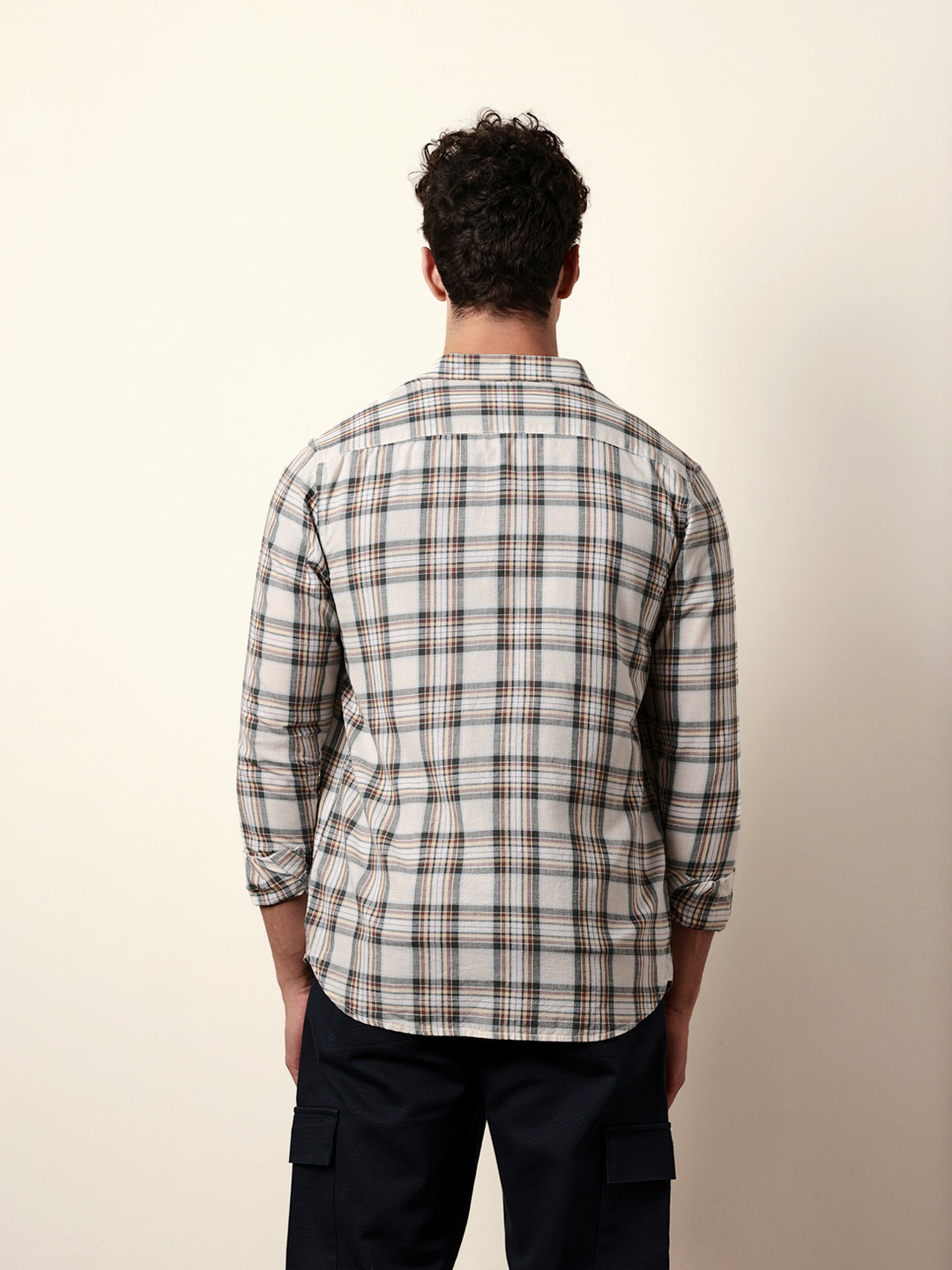 multicolor woven tartan checked slim fit casual shirt multicolor woven tartan checked slim fit casual shirt